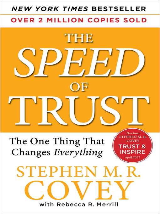 Title details for The SPEED of Trust by Stephen M.R. Covey - Wait list